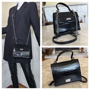 NWOT Steve Madden Madden NYC Croc Embossed Vegan Leather Mini Kelly Crossbody